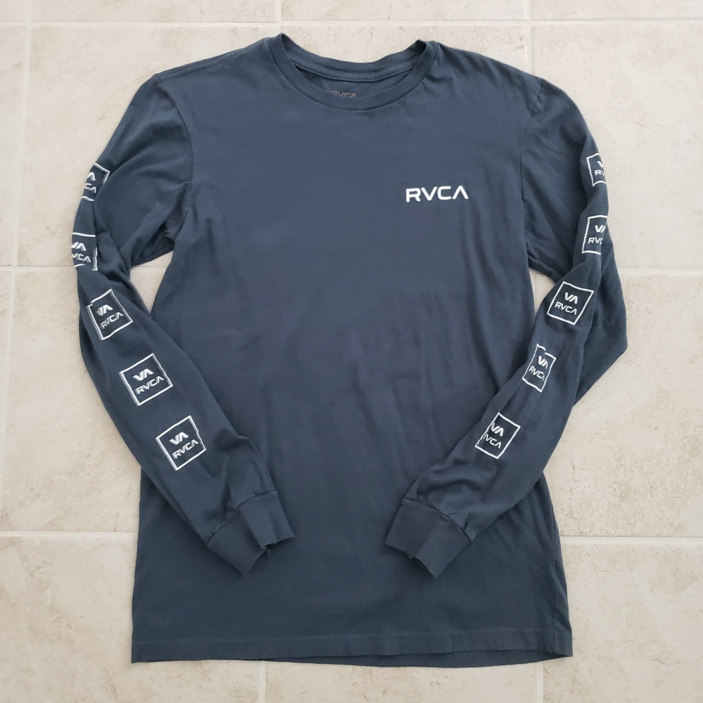 RVCA The Balance of Opposites Long Sleeve Tee Navy SZ Small